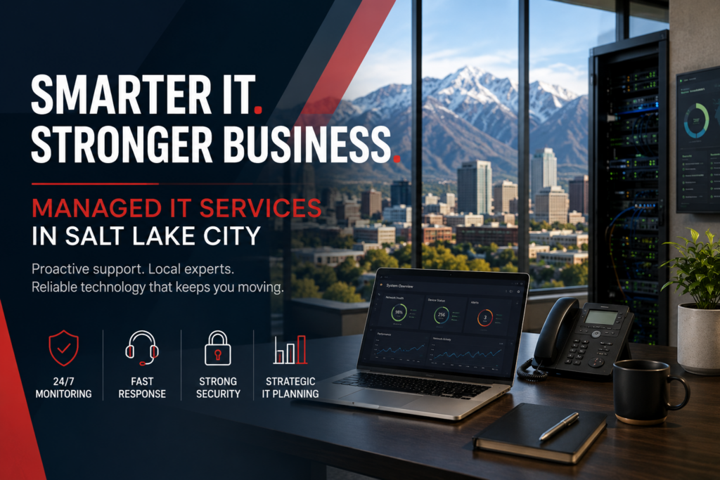 Managed IT services in Salt Lake City with network monitoring, cybersecurity, IT support, and strategic technology planning for Utah businesses.